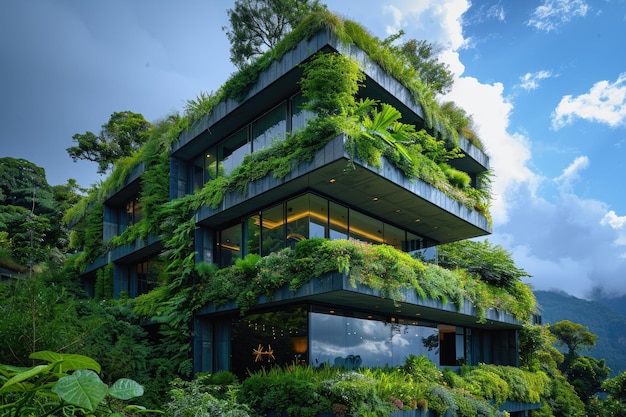 Groene stad van de toekomst harmonie professionele fotografie