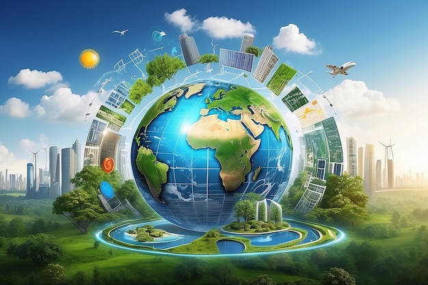 Groene technologie Concept van milieutechnologie Doelstellingen voor duurzame ontwikkeling SDG's