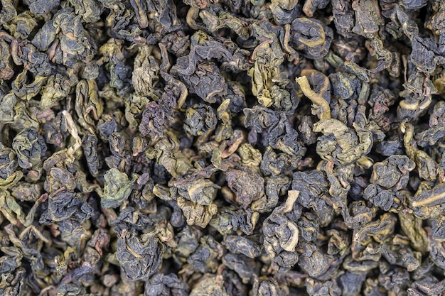 Groene thee bladeren achtergrond Abstracte voedsel texturen Close up
