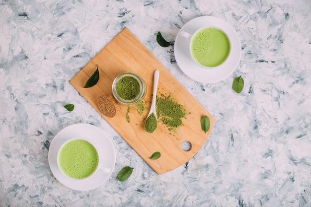 Groene thee matcha latte beker.