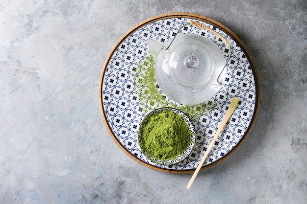 Groene thee matcha poeder