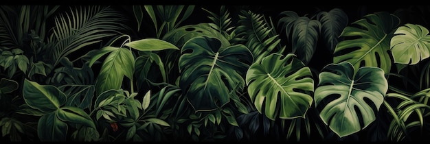 Groene tropische bladerenachtergrond
