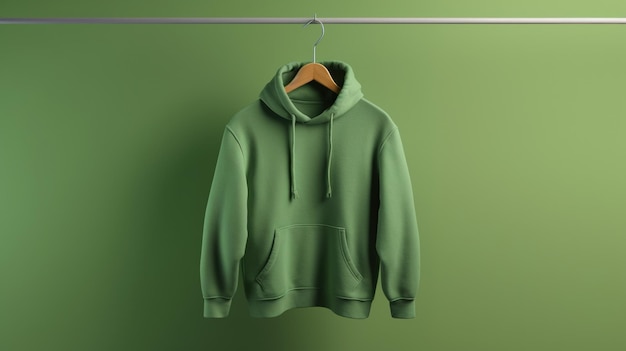 Groene trui met hanger geïsoleerd op grijze achtergrond gecreëerd met AI