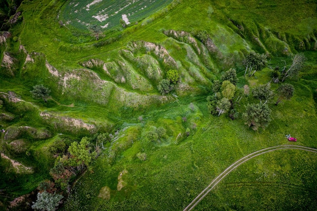 Groene velden van bovenaf