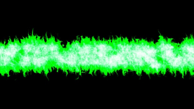 groene vuurstreep op zwarte achtergrond kopie ruimte