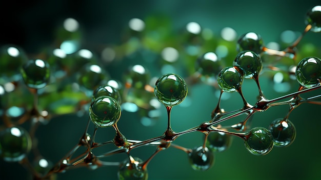 Groene waterstof H2-gasmolecuul Productie van groene waterstofenergie aangedreven