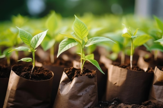 groene zaailingen voor het planten van biologische gewasproductie