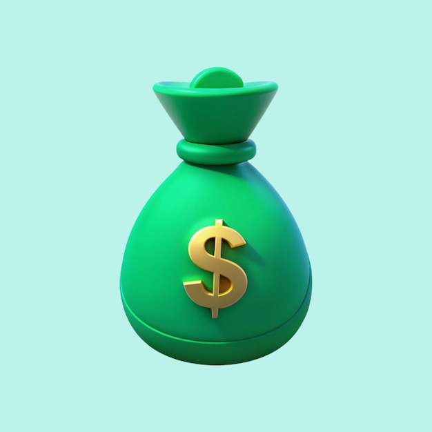 Groene zak met geld.
