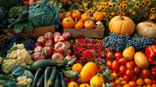 Groenten die in het herfstseizoen worden geoogst