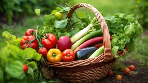Foto groenten in een mand