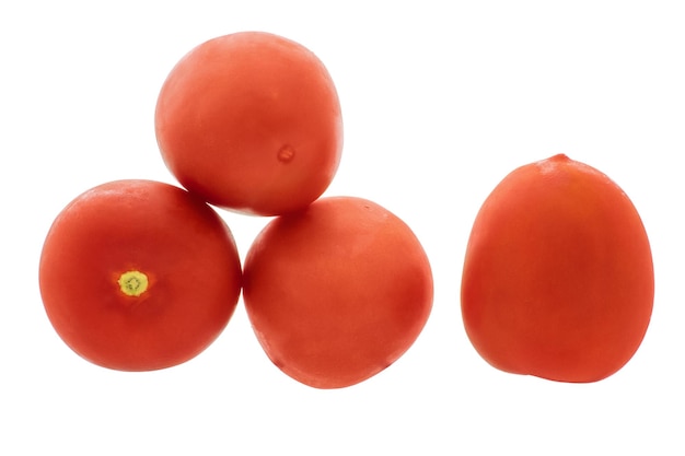 Groenten vier ingelijste tomaten op een witte achtergrondxA