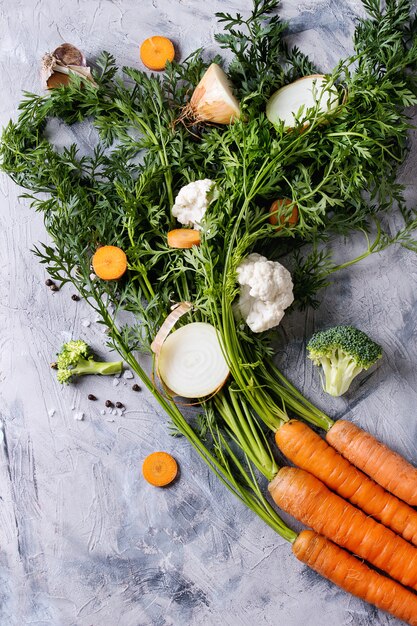 Groenten voor het koken van soep