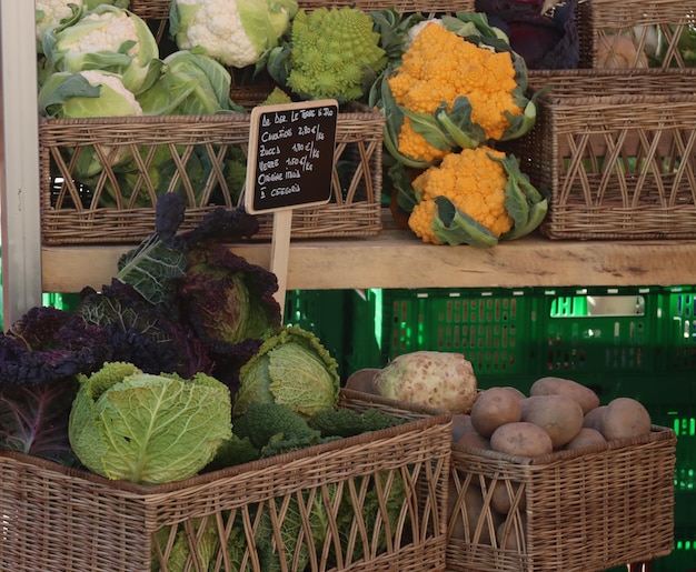 Foto groenten voor verkoop op de markt