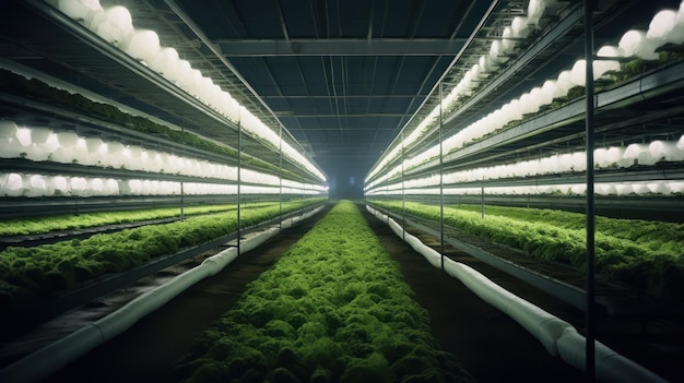 groenteplantfabriek in een tentoonstellingsruimte