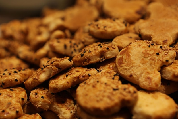 Groep geassorteerde koekjes Chocolate chip havermout rozijnen witte chocolade