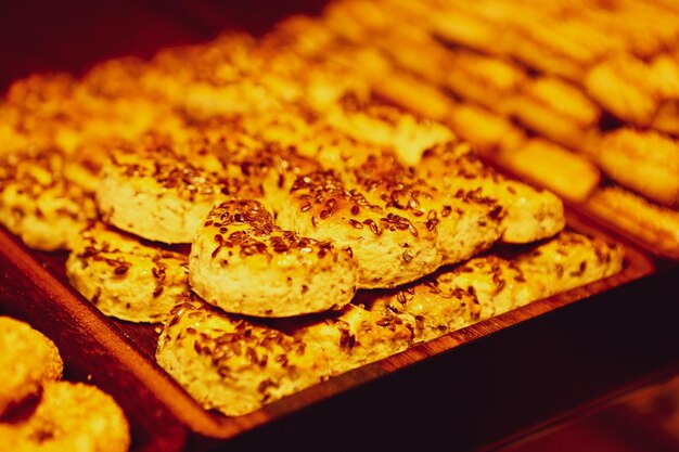 Groep geassorteerde koekjes Chocolate chip havermout rozijnen witte chocolade