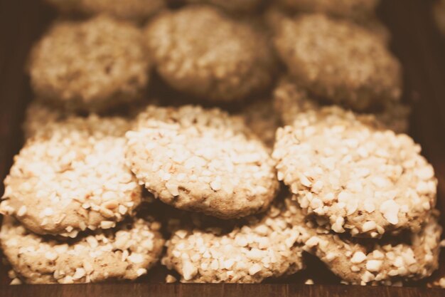 Groep geassorteerde koekjes Chocolate chip havermout rozijnen witte chocolade