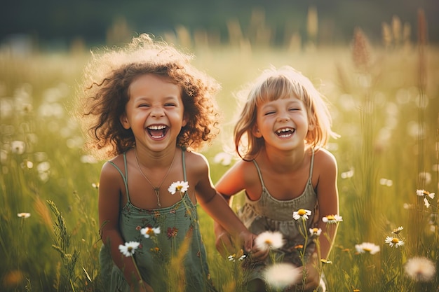 Groep gelukkige jonge geitjes