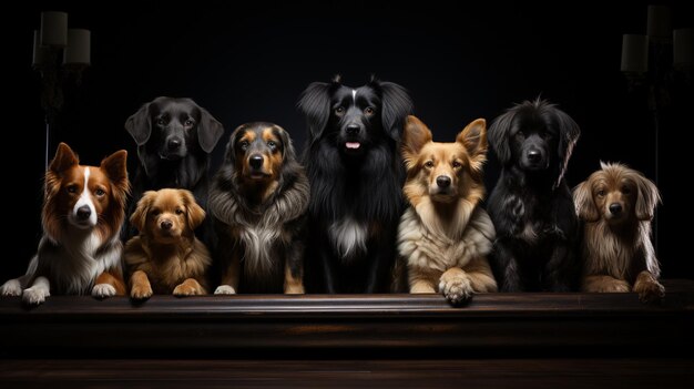 Groep hond op het strandgeneratieve ai