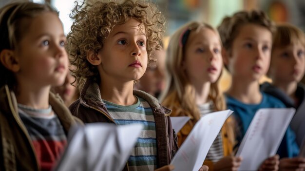 Foto groep jonge kinderen die samen staan