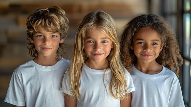 Groep jonge kinderen die samen staan