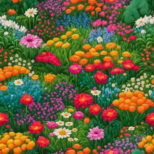 Groep kleurrijke bloemen op de achtergrond van de tuin