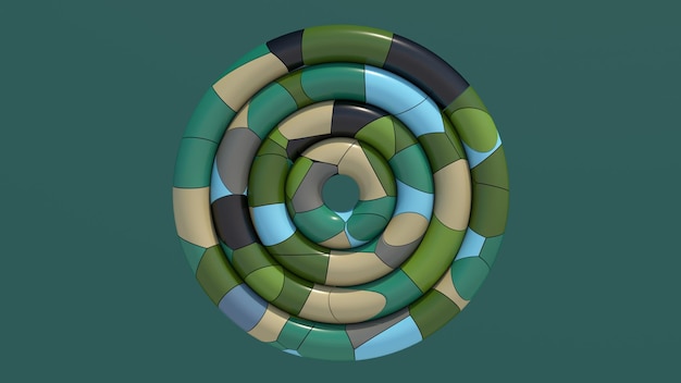 Groep kleurrijke cirkel vormen getextureerde oppervlak Abstracte illustratie 3d render