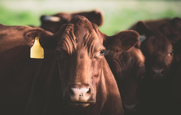 Groep koeien grazen in de wei