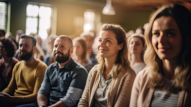 Foto groep mensen die tegenover elkaar zitten zakelijke bijeenkomst of discussie wereldgezondheidsdag