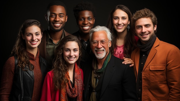 Foto groep mensen portret generatief ai