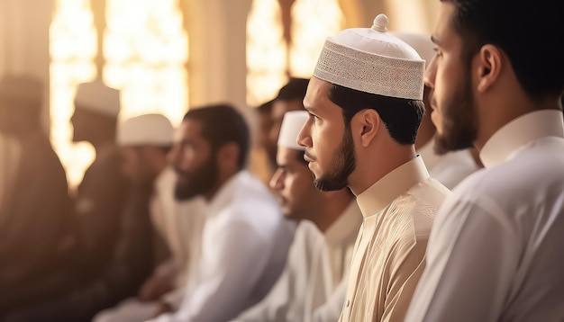 groep moslims man in moskee ramadan concept