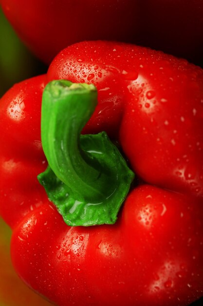 Foto groep natte kleurrijke paprika's close-up