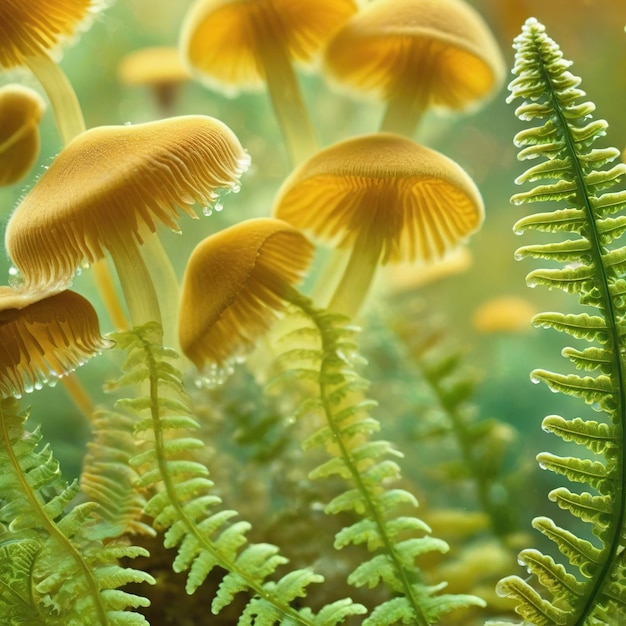 Groep paddestoelen in het bos