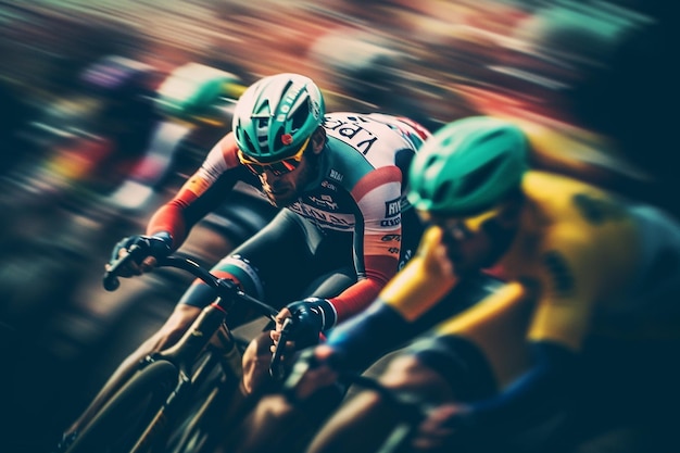 Foto groep professionele fietsers die deelnemen aan een wedstrijd