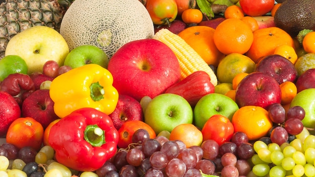 Groep rijpe vruchten voor gezond eten