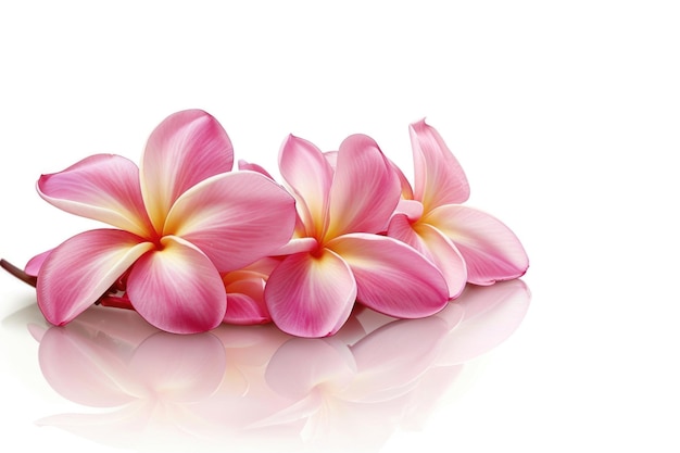 Groep Roze Frangipani geïsoleerd op wit