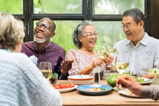 Groep Senior Retirement Meet up Happiness Concept