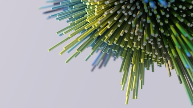Groep van kleurrijke cilinders Grijze achtergrond close-up Abstracte illustratie 3d render