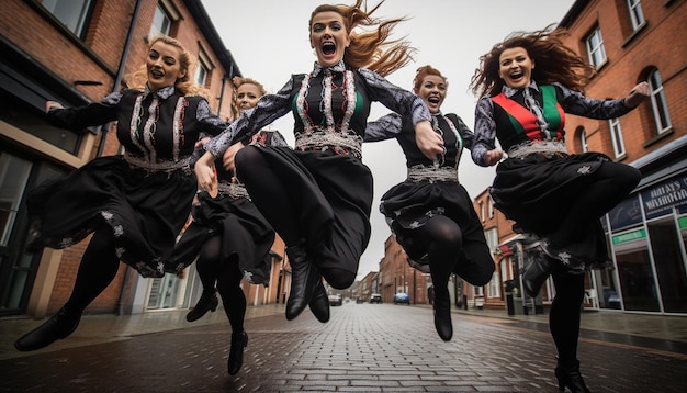 groep van traditionele Ierse dansers