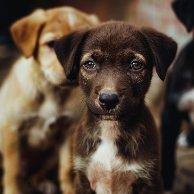 Groep van zwervende puppy's