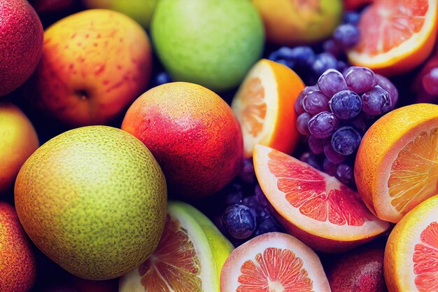 Foto groep vers fruit voor de gezondheid