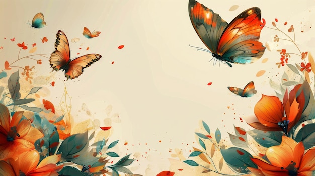 Groep vlinders die door de lucht vliegen