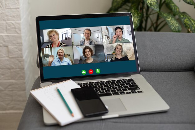 Groep Vrienden Video Chat Connection Concept.