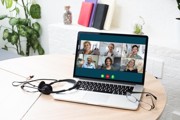 Groep Vrienden Video Chat Connection Concept.