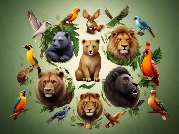 Groep wilde dieren