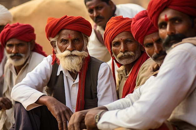 Groepen Indiase dorpsbewoners