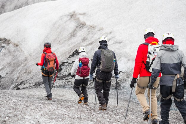 Foto groepsreis, gletsjer wandelen op de gletsjer