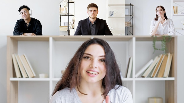 Groepsvideogesprek zakelijk teleconferentieteam