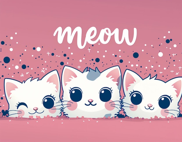Foto groetekaartje voor internationale kattendag met schattige kattenpootjes vectorillustratie in een platte s