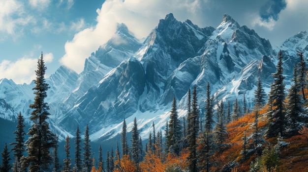 Photo gromr1 snowcapped peaks in banff national park alberta canada illustrating the pristine beauty of th